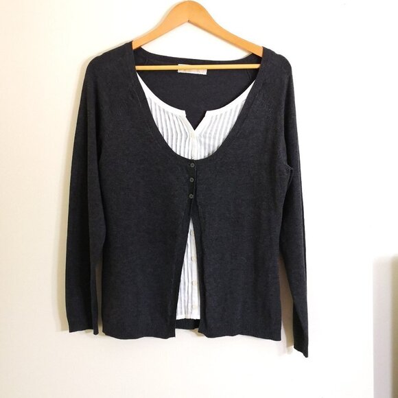 Michael Kors Pintuck layered Sweater Gray Size S-M - Picture 1 of 5